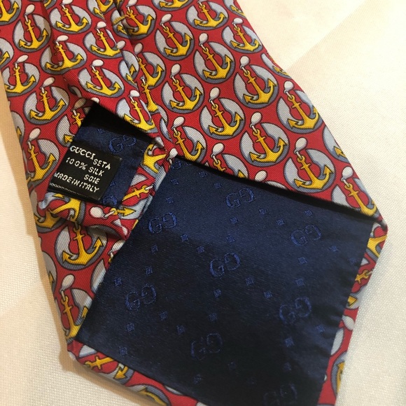 Gucci Fisherman Anchor Tie 100% Silk (Italy) - Picture 3 of 5